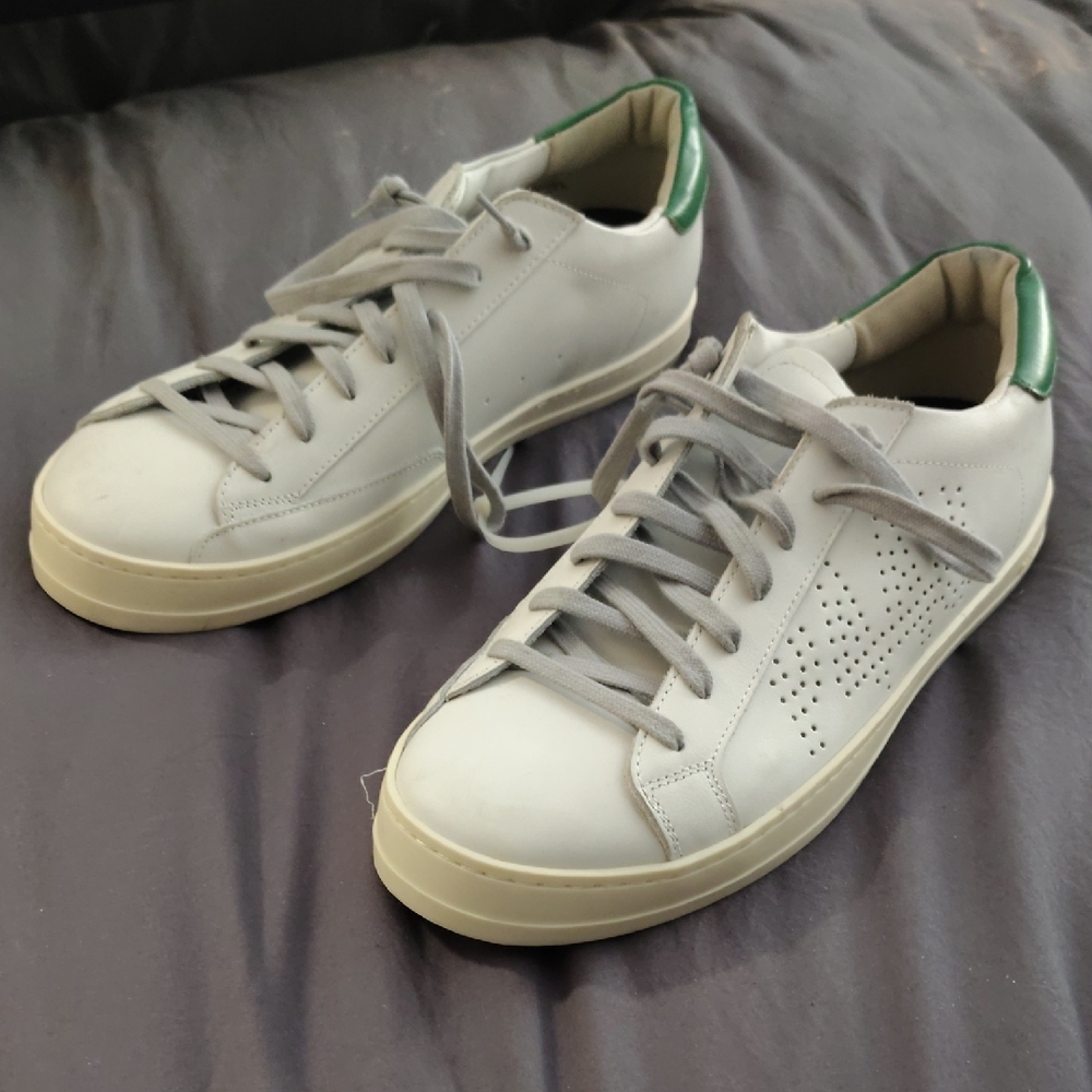 P448 COJOHN White Sneakers with Green Detail
